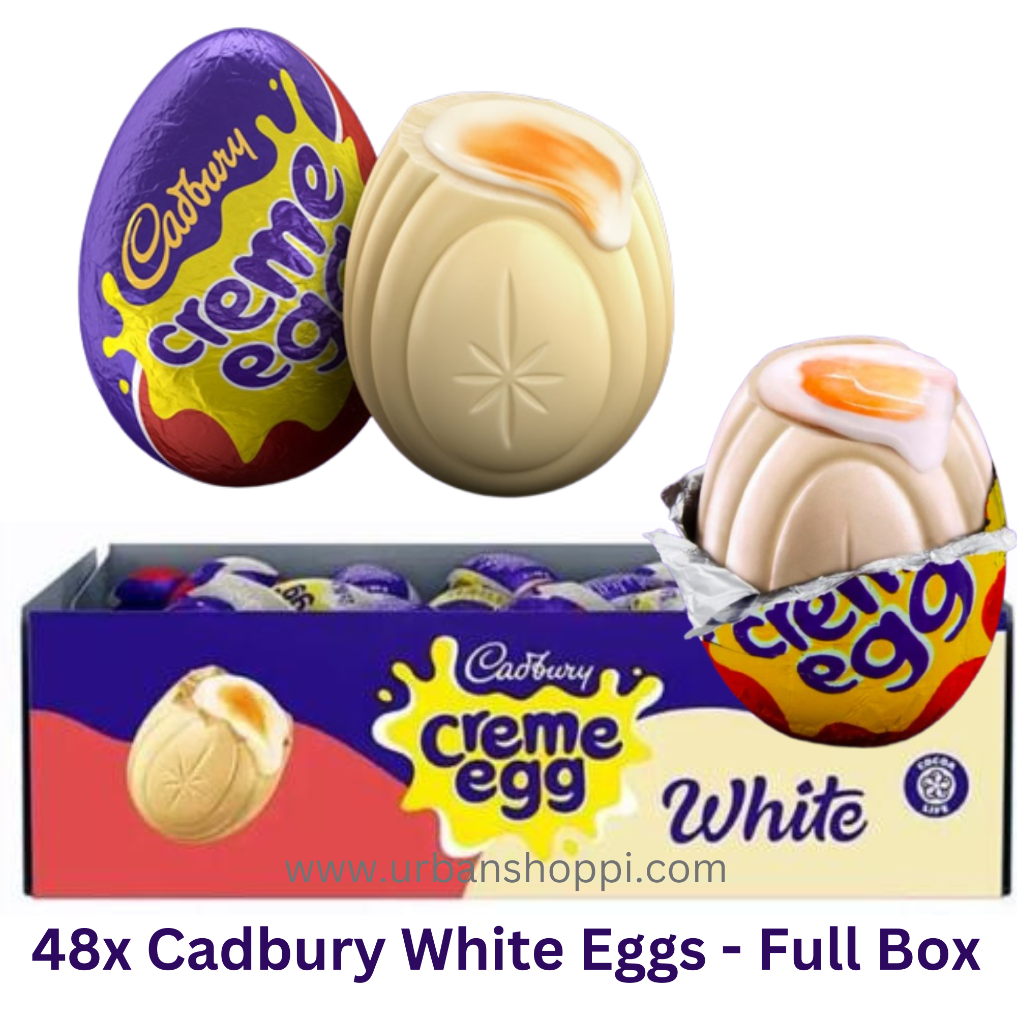 Cadbury-White-Chocolate-Creme-Egg-Easter-Creme-Egg.png Cadbury White Chocolate Creme Egg - Image 1