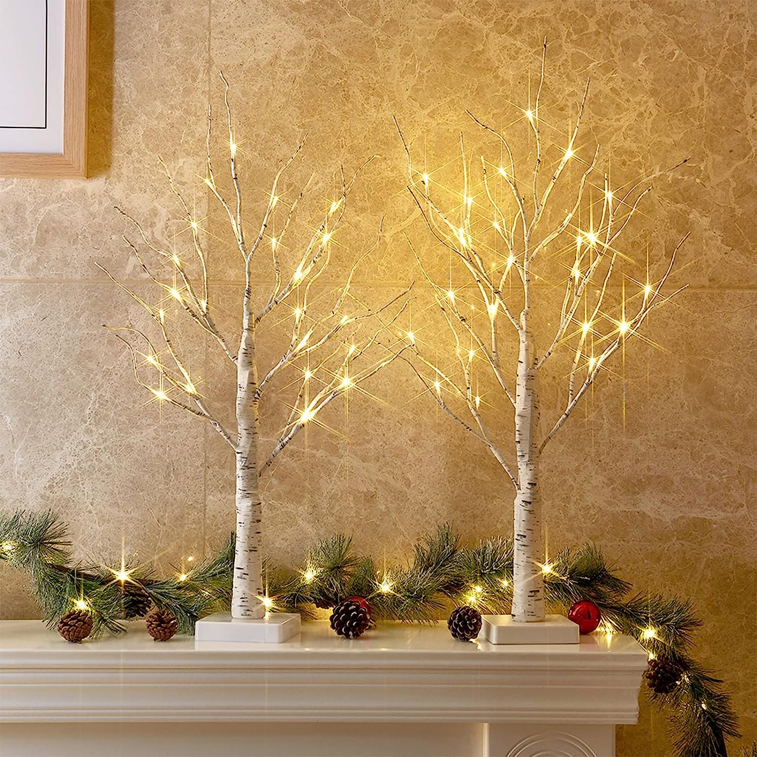 Christmas-Decorations.jpg Christmas Decorations Birch Tree with LED Lights - Image 1