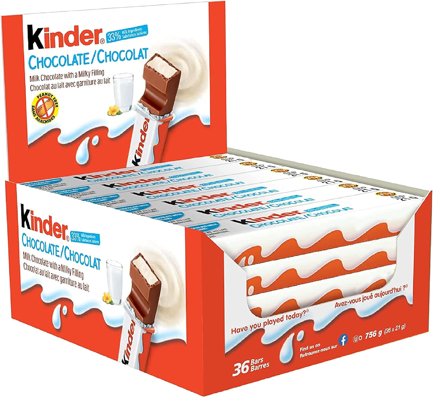 Kinder-Chocolate-Bars-Sweets-Bulk-Pack-of-36-x-21g.jpg Kinder Bueno Chocolate Bars - Image 1