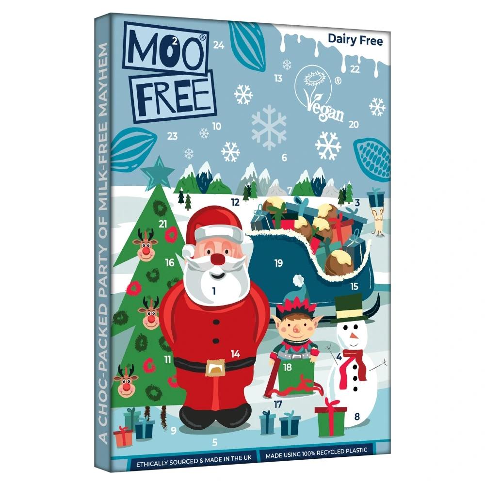 Moo-Free-White-Choccy-Advent-Calendar-70g-–-Dairy-Free-Vegan-White-Chocolate-Alternative-–-Gluten-Free-Soya-Free-Palm-Oil-Free-–-24-Festive-Treats.webp Moo Free White Choccy Advent Calendar - Image 1