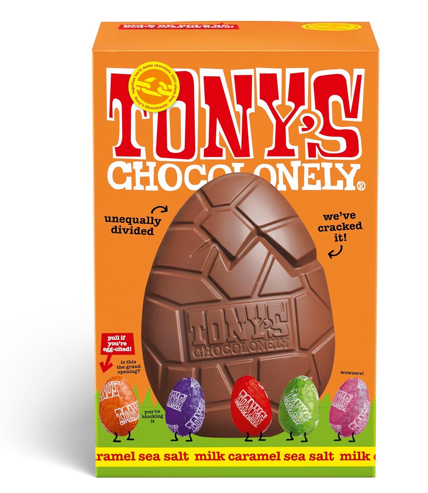 Tonys-Chocolonely-Chocolate-Eggs-Easter-Egg.jpg Tony's Chocolonely Chocolate Eggs Easter Egg - Image 1