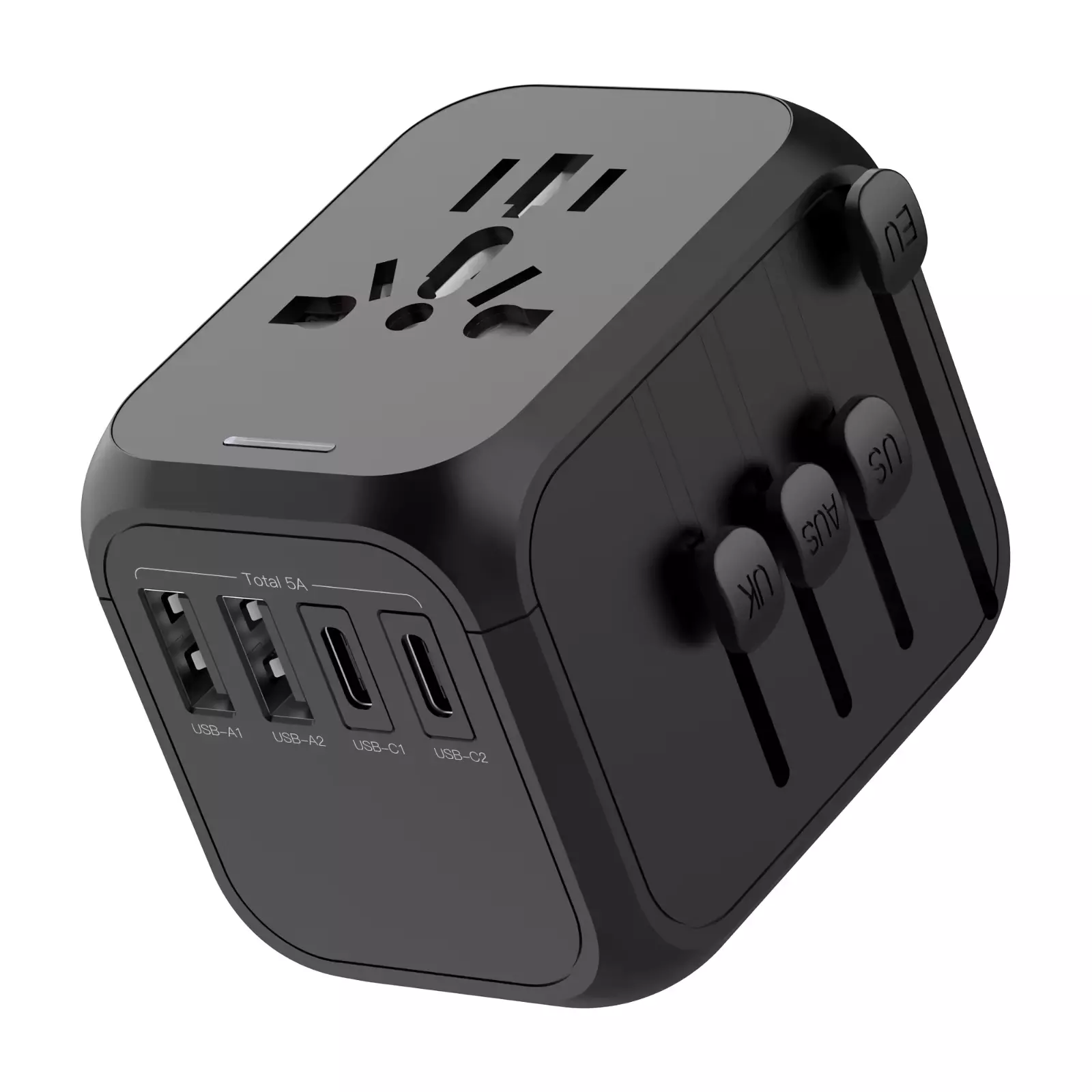 Universal-Travel-Adapter-Worldwide-All-in-One-International-Travel-Plug-with-USB-C-3-USB-Ports.webp Universal Travel Adapter Plug - Image 1