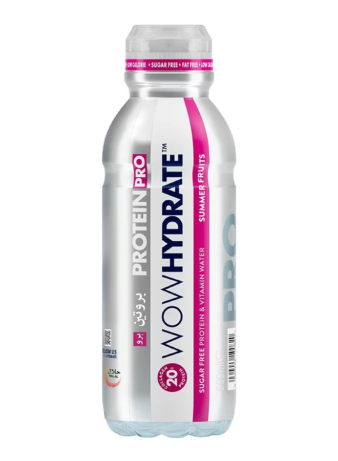 WOW-Hydrate-Protein-Pro-Vitamin-Water-Summer-Fruits-500ml-–-20g-Protein.webp WOW Hydrate Protein Pro & Vitamin Water Summer Fruits 500ml - Image 1
