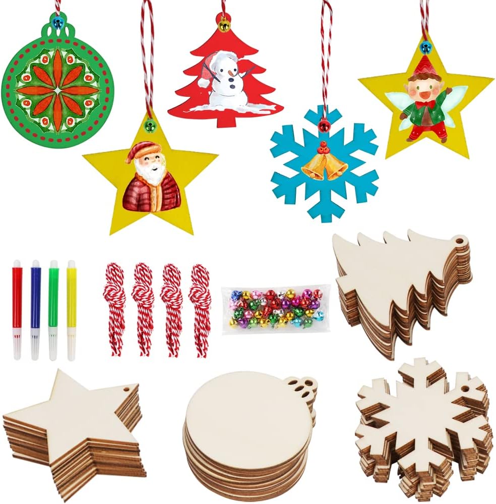 Wooden-Christmas-Ornaments-Unfinished-Wood-Slices-with-Holes.jpg Wooden Christmas Ornaments - Image 1