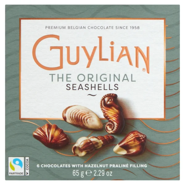 Guylian Fairtrade The Original Seashells Chocolates with Hazelnut Praliné Filling x6 – 65g